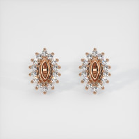 14K Rose Gold Halo Earring Setting Image