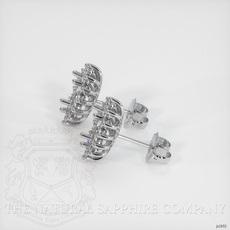 14K White Gold Halo Earring Setting
