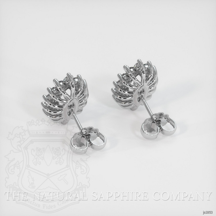 14K White Gold Halo Earring Setting