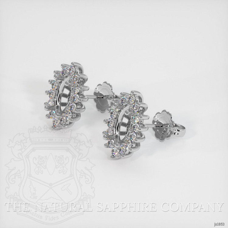 18K White Gold Halo Earring Setting