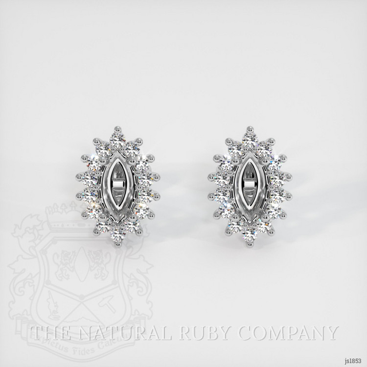 18K White Gold Halo Earring Setting