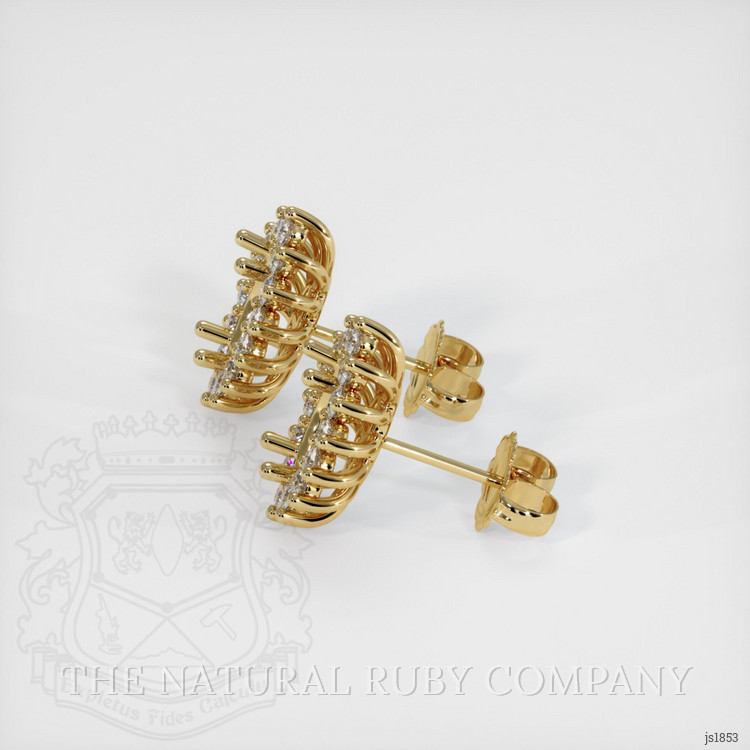 14K Yellow Gold Halo Earring Setting