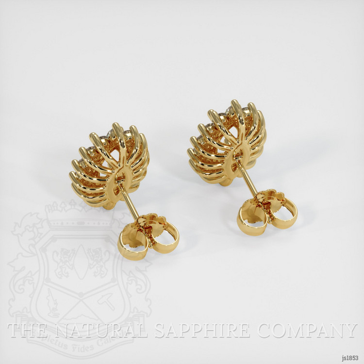 14K Yellow Gold Halo Earring Setting