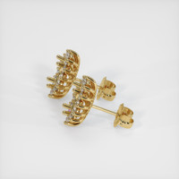 18K Yellow Gold Halo Earring Setting Image