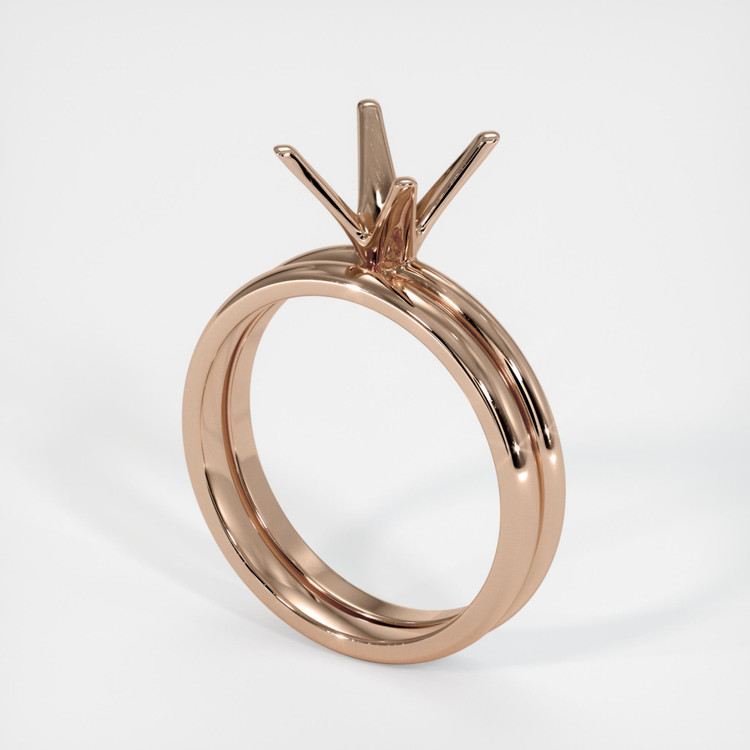 14K Rose Gold Wedding Set Ring Setting