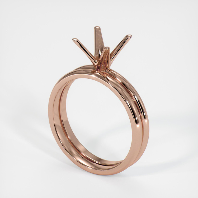 14K Rose Gold Wedding Set Ring Setting