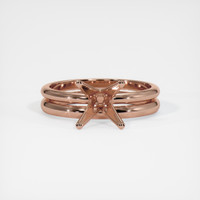 14K Rose Gold Wedding Set Ring Setting Image