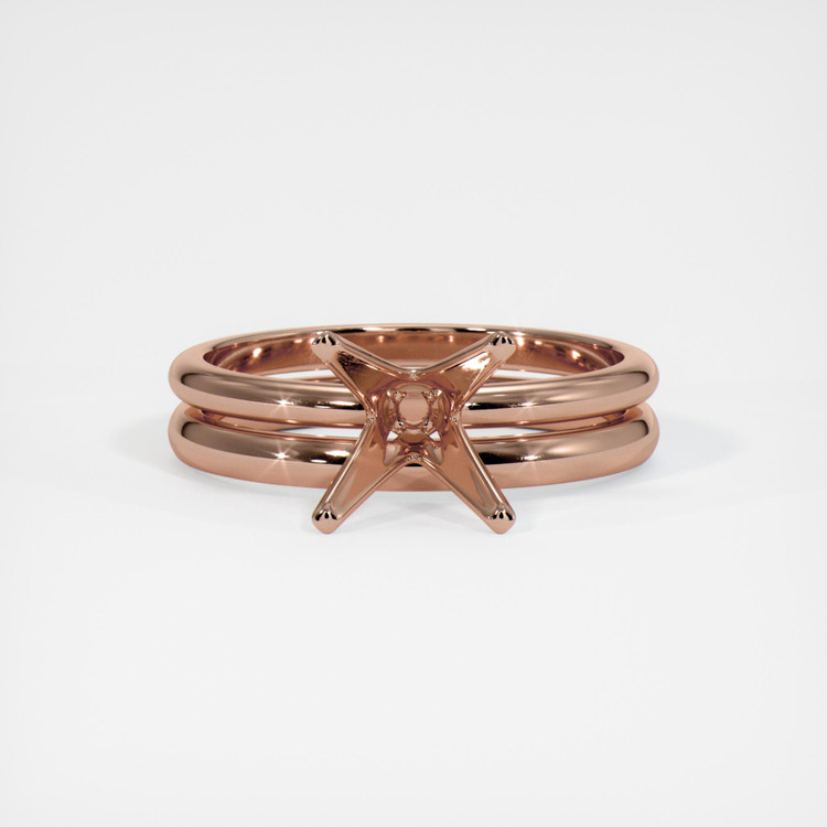 14K Rose Gold Wedding Set Ring Setting
