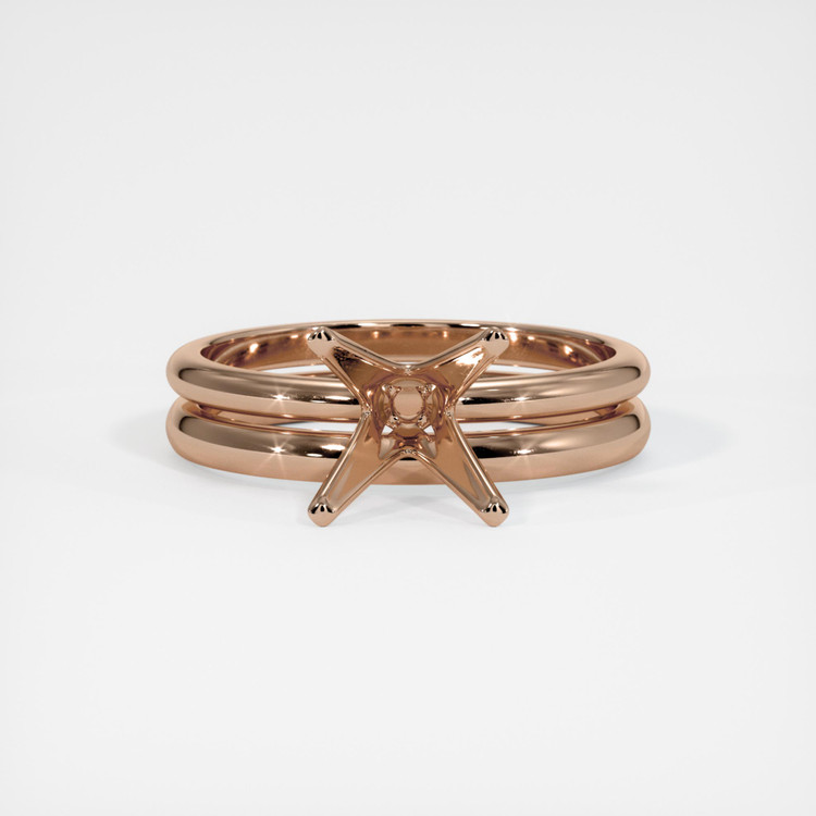 18K Rose Gold Wedding Set Ring Setting