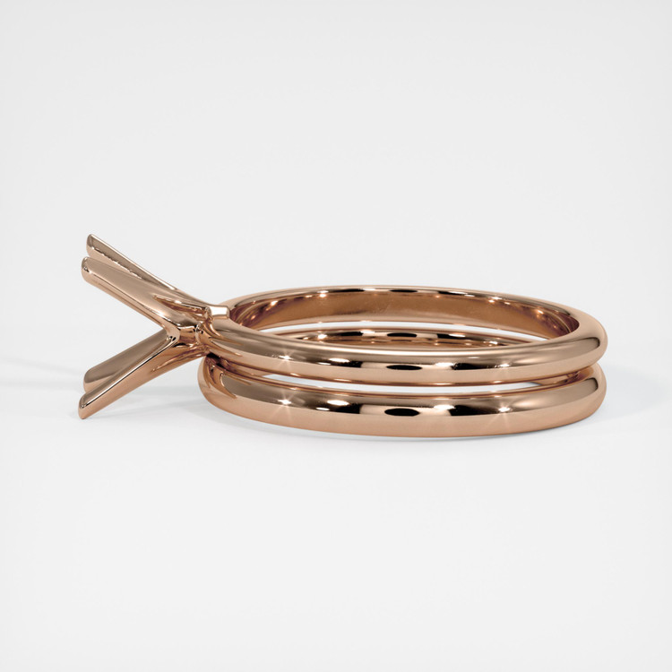 18K Rose Gold Wedding Set Ring Setting