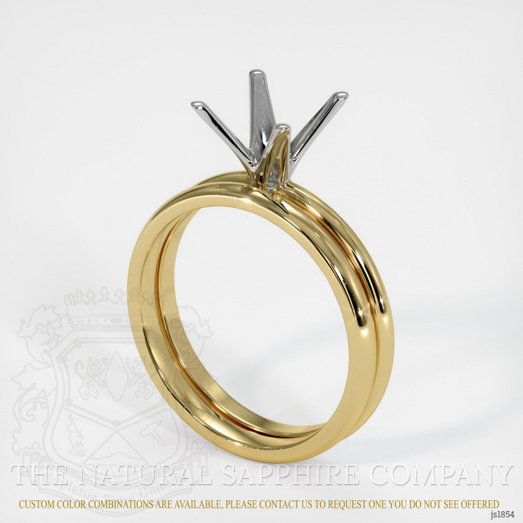 18K White & Yellow Wedding Set Ring Setting