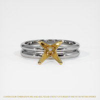 18K Yellow & White Wedding Set Ring Setting Image