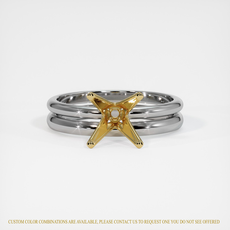 18K Yellow & White Wedding Set Ring Setting