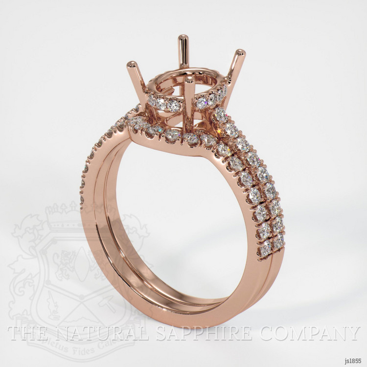14K Rose Gold Pave Ring Setting
