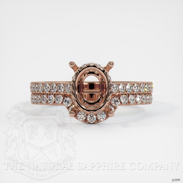 14K Rose Gold Pave Ring Setting