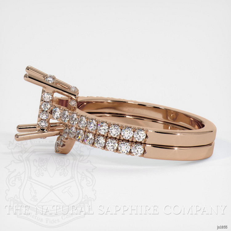 14K Rose Gold Pave Ring Setting