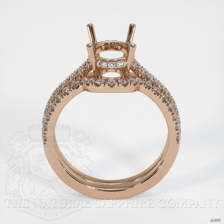 14K Rose Gold Pave Ring Setting