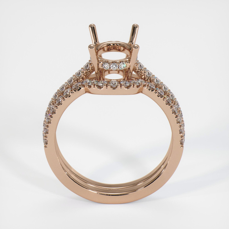 14K Rose Gold Pave Ring Setting