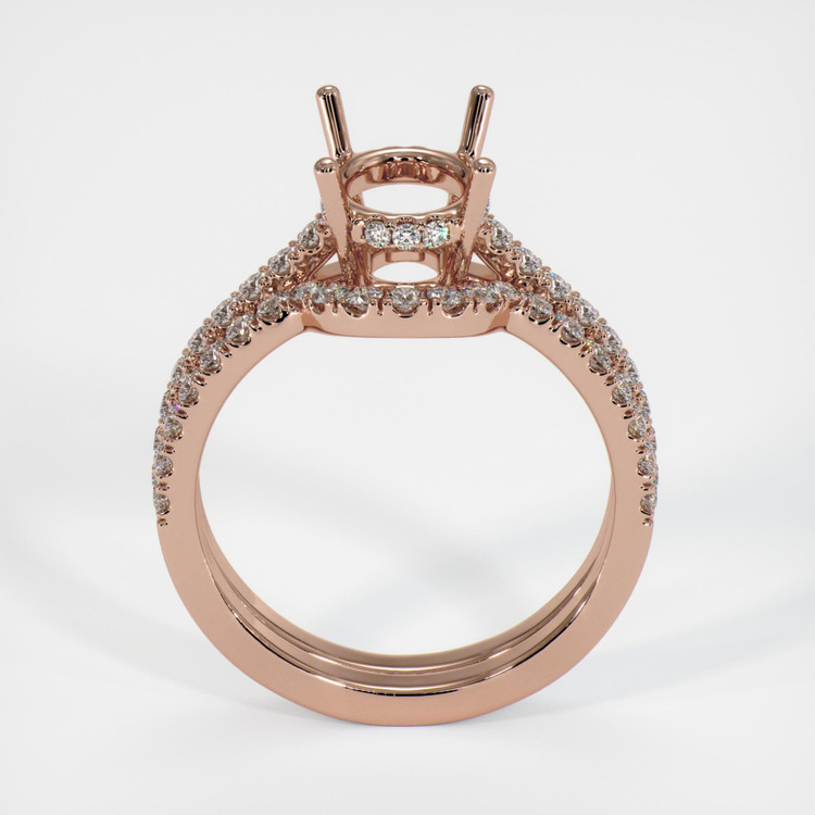 14K Rose Gold Pave Ring Setting