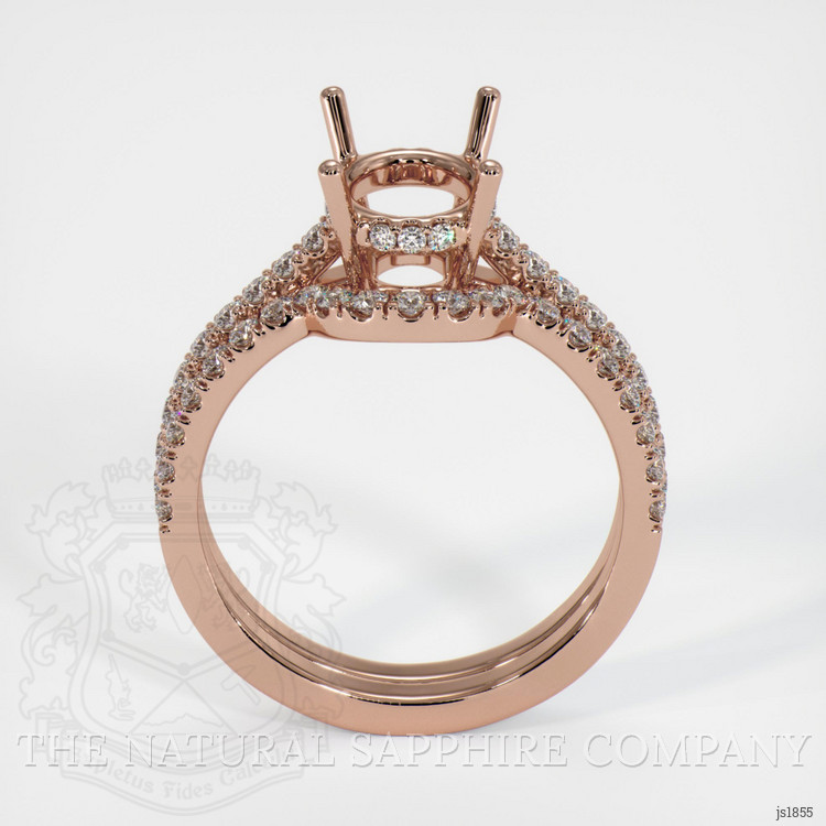 14K Rose Gold Pave Ring Setting