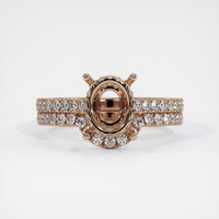 18K Rose Gold Pave Ring Setting Image