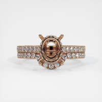 18K Rose Gold Pave Ring Setting Image