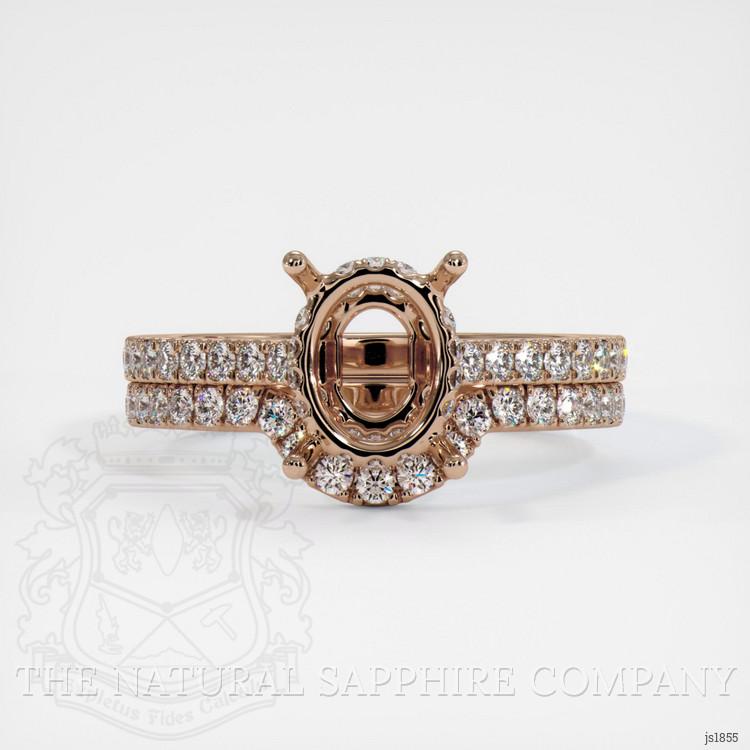 18K Rose Gold Pave Ring Setting
