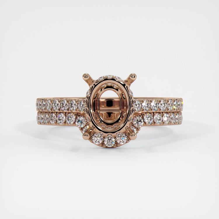 18K Rose Gold Pave Ring Setting