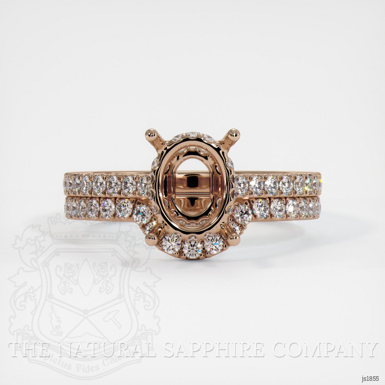 18K Rose Gold Pave Ring Setting