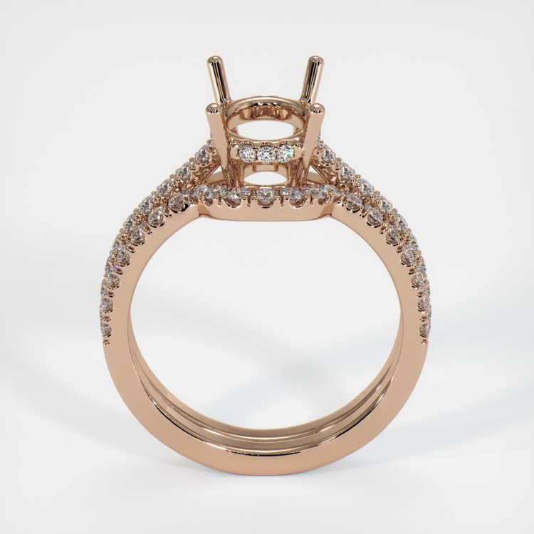 18K Rose Gold Pave Ring Setting