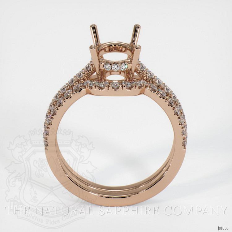 18K Rose Gold Pave Ring Setting