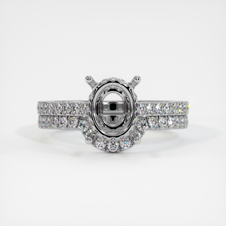 14K White Gold Pave Ring Setting