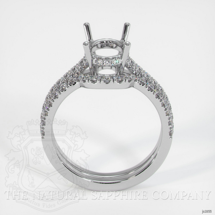 14K White Gold Pave Ring Setting