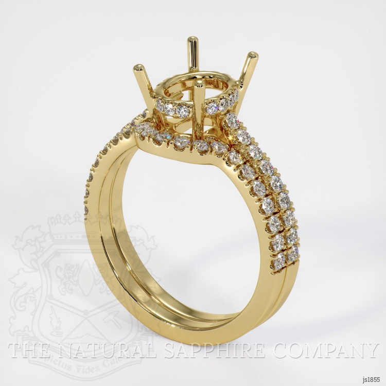 14K Yellow Gold Pave Ring Setting