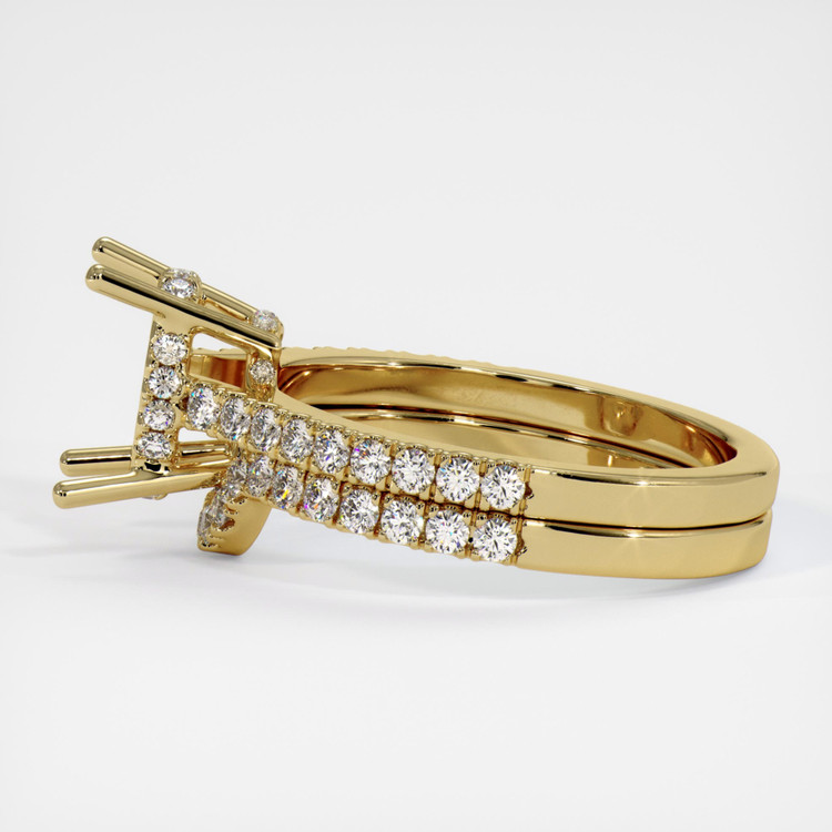 14K Yellow Gold Pave Ring Setting
