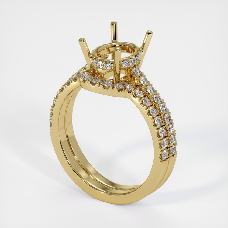 18K Yellow Gold Pave Ring Setting