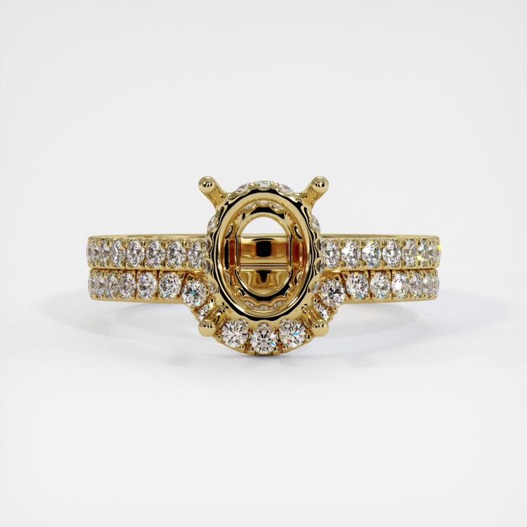 18K Yellow Gold Pave Ring Setting
