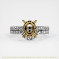 14K Yellow & White Pave Ring Setting Image