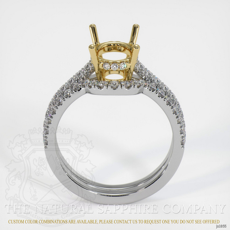 14K Yellow & White Pave Ring Setting