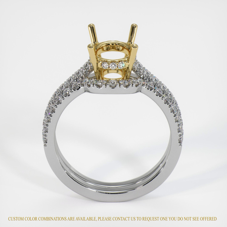 14K Yellow & White Pave Ring Setting