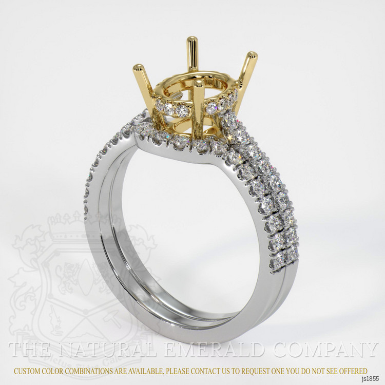 18K Yellow & White Pave Ring Setting