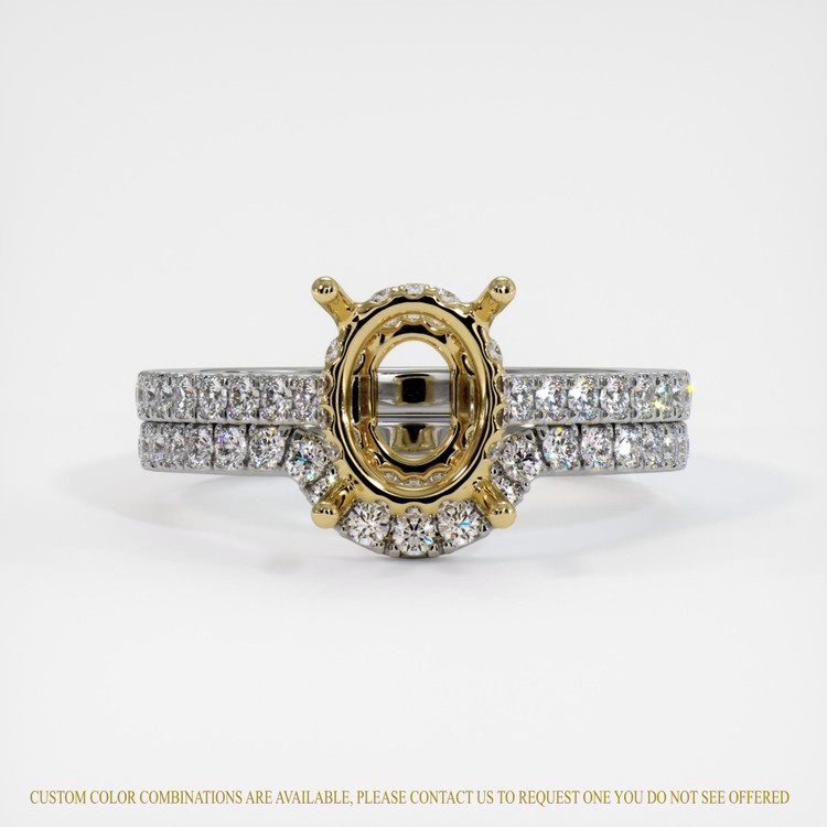 18K Yellow & White Pave Ring Setting