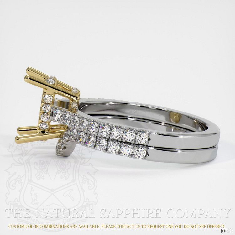 18K Yellow & White Pave Ring Setting