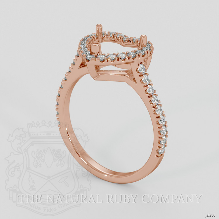 14K Rose Gold Pave Ring Setting