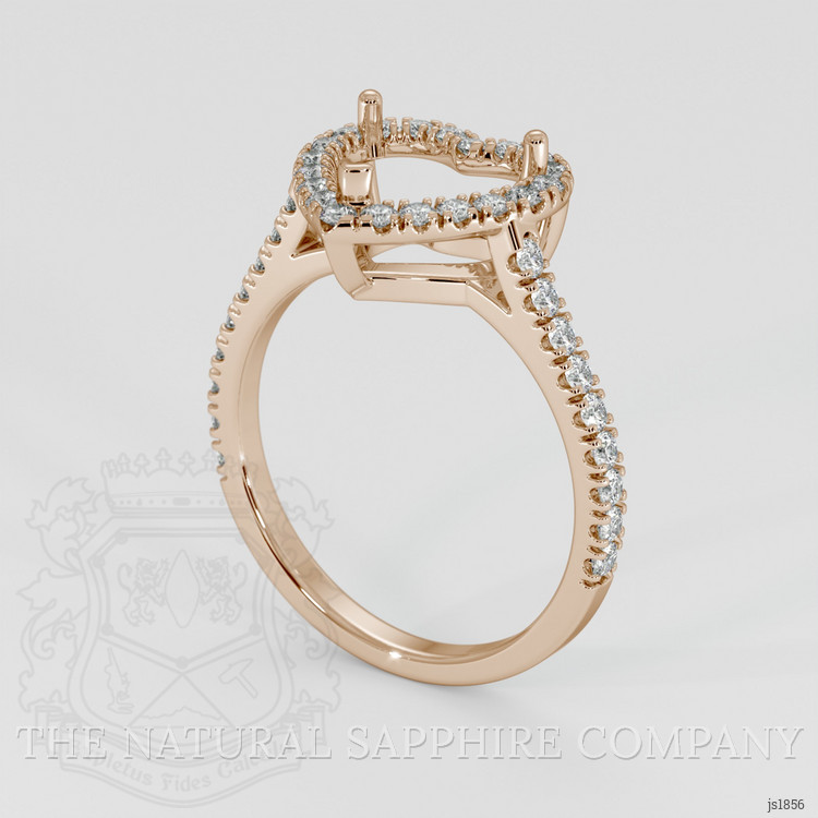 14K Rose Gold Pave Ring Setting