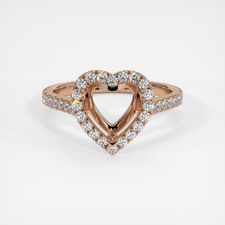 14K Rose Gold Pave Ring Setting