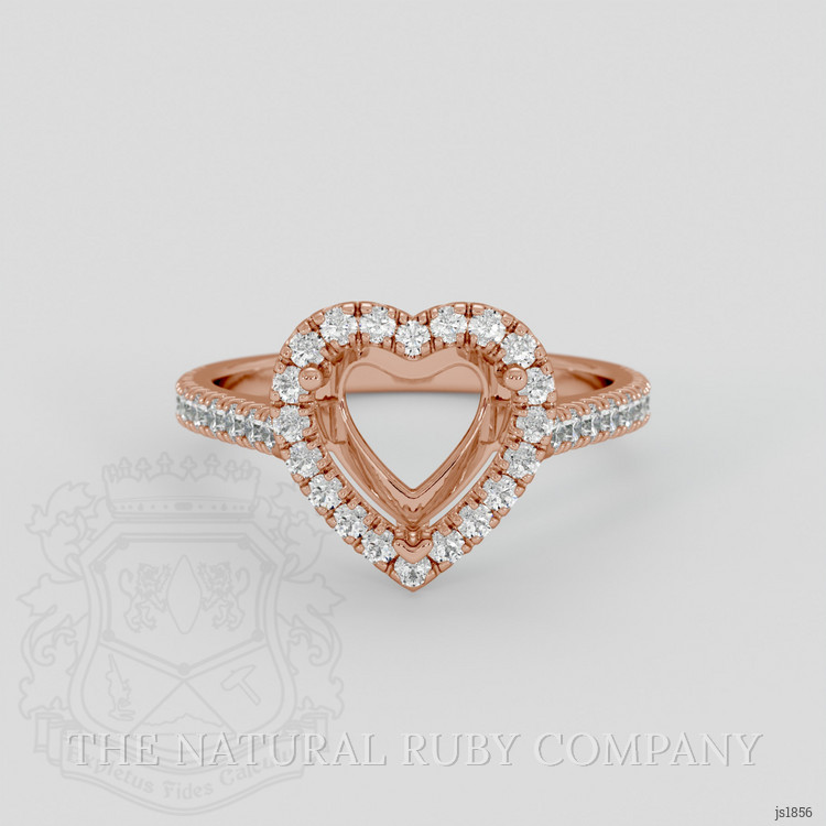 14K Rose Gold Pave Ring Setting