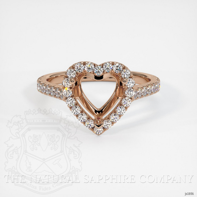 14K Rose Gold Pave Ring Setting