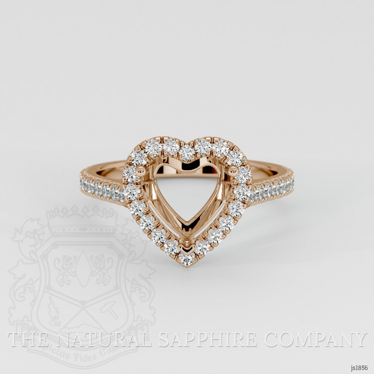 14K Rose Gold Pave Ring Setting