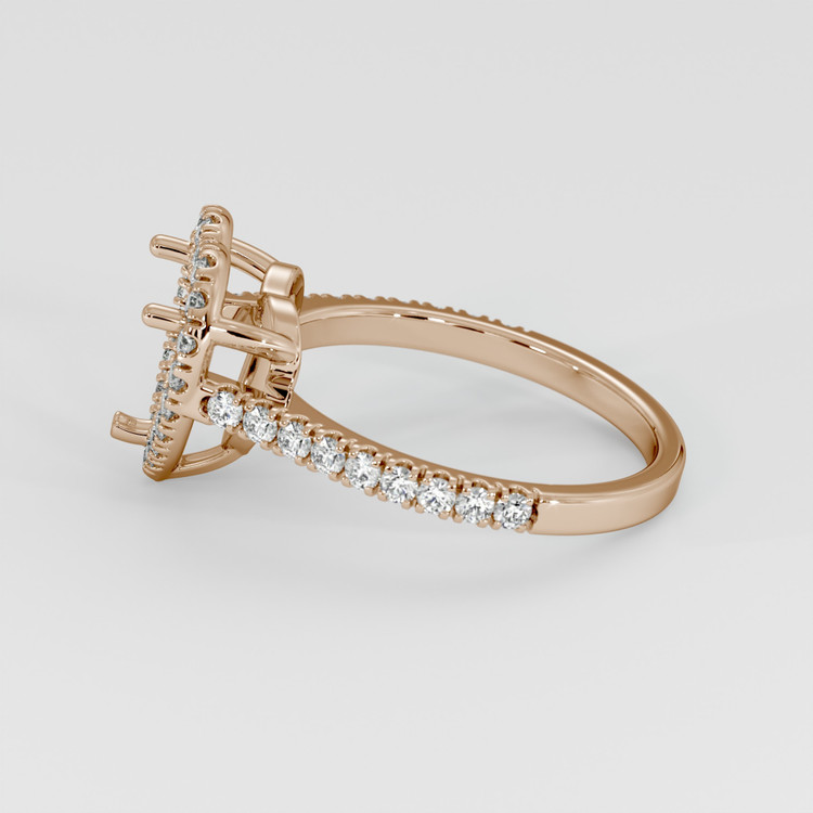 14K Rose Gold Pave Ring Setting